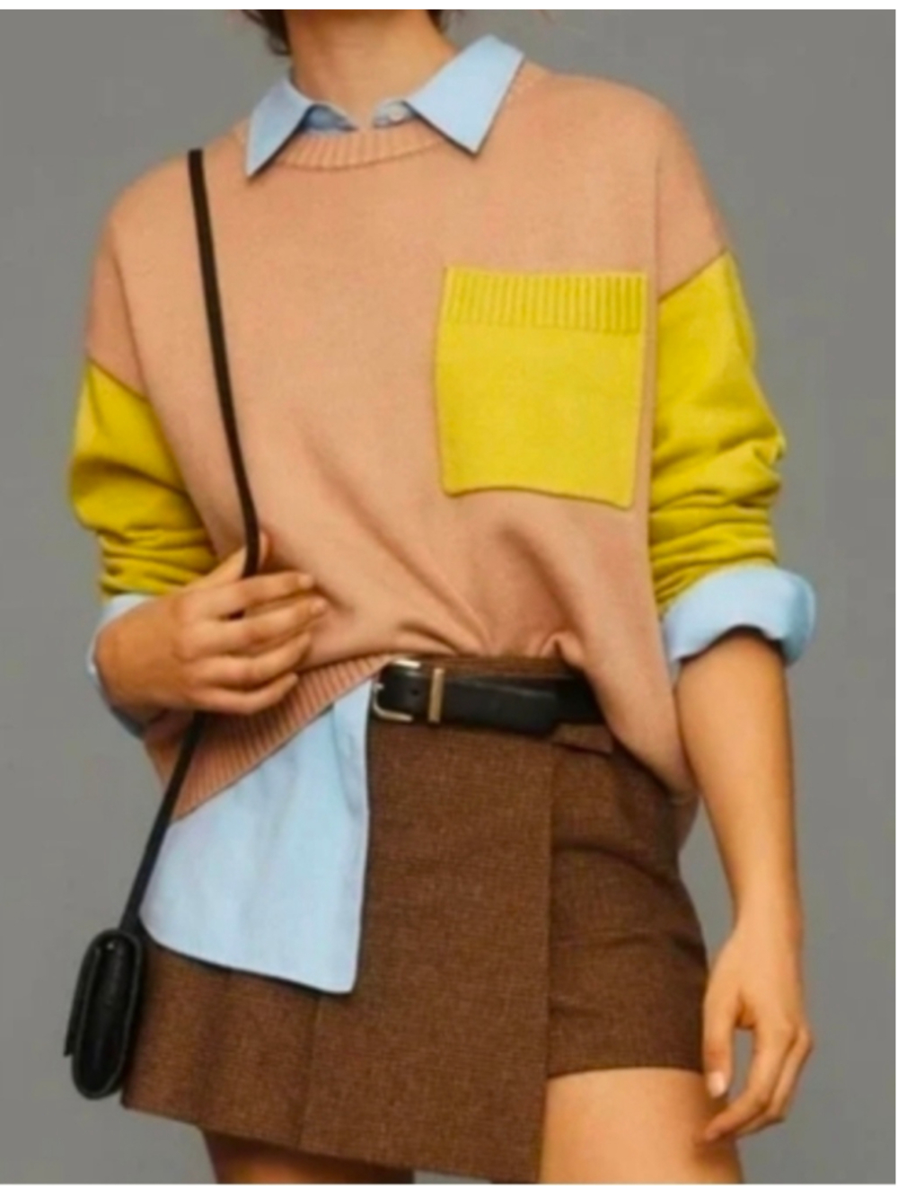 Anthropologie Dolan Left Coast Colorblock Crewneck Sweater Size S